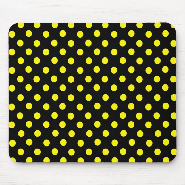 Gult Spot Polka Dot Mousepad Musmatta (Framsidan)