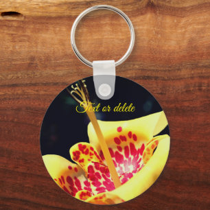 Gult Spoted Lily Flower Personlig Nyckelring