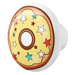 Gult Sprinkled Donut med Sprinkles Knopp