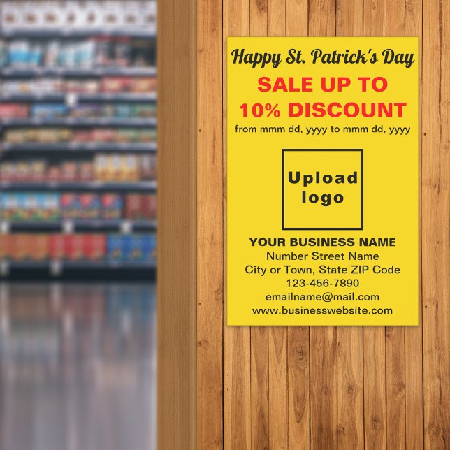 Gult St. Patrick's Day Business Sale Poster (Yellow St. Patrick's Day business sale poster)