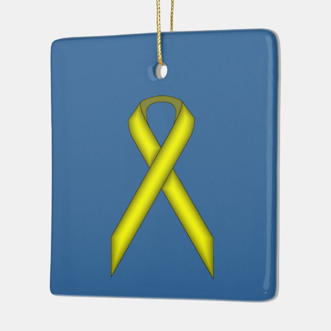 Gult Standard Ribbon av Kenneth Yoncich Julgransprydnad Keramik (Vänster)