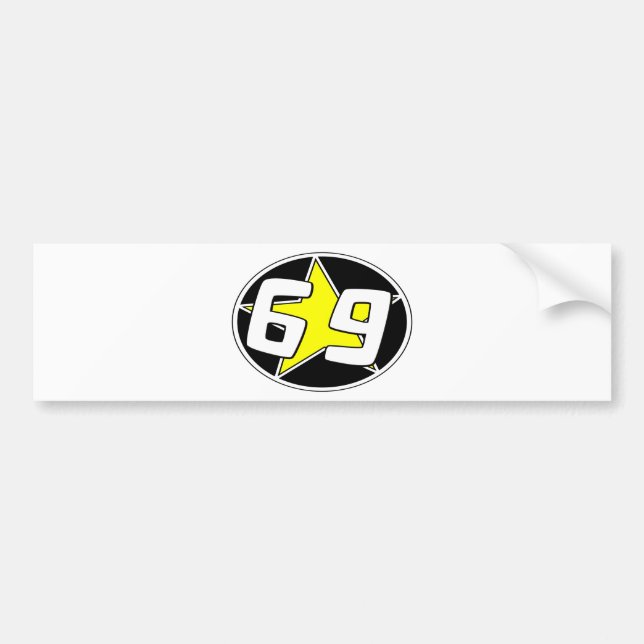 Gult Star 69 Bildekal (Framsidan)