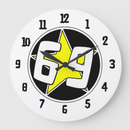 Gult Star 69  Stor Klocka