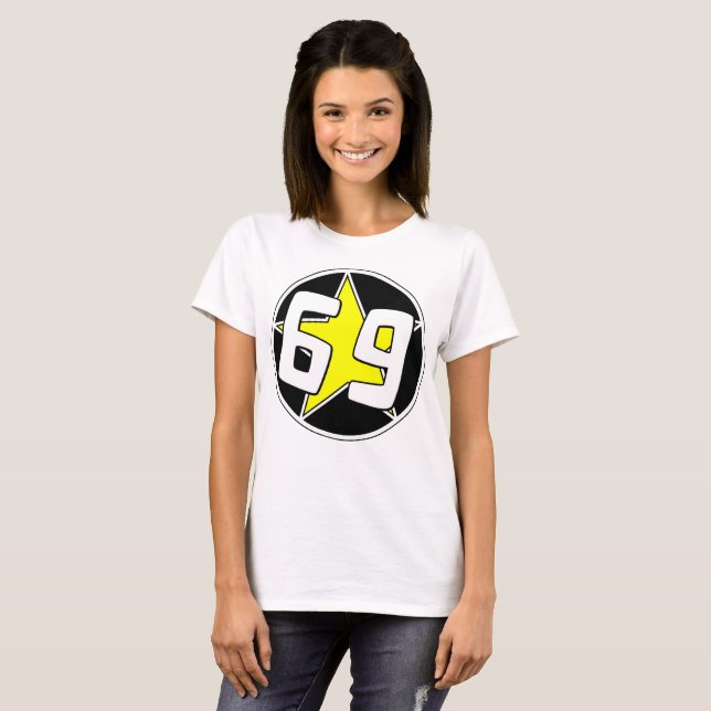 Gult Star 69 T Shirt (Hel framsida)