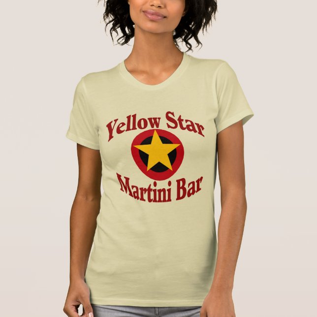 Gult Star Martini Pub T Shirt (Framsida)