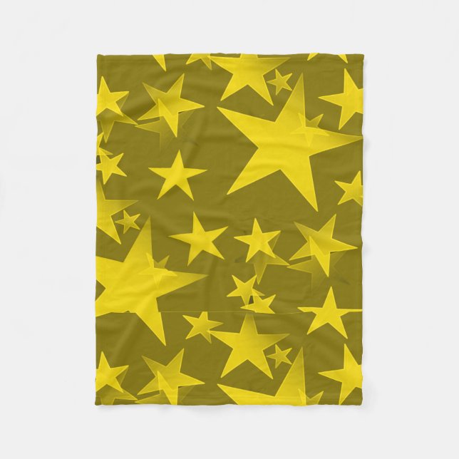 Gult Star Mönster Fleece Blanket (Framsidan)
