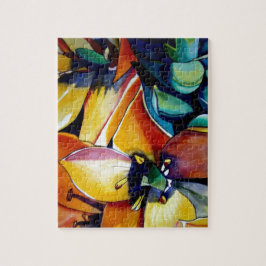 Gult Star of Bethlehem-blommans vattenfärgskonst Pussel