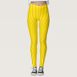Gult Starburst Mönster Leggings