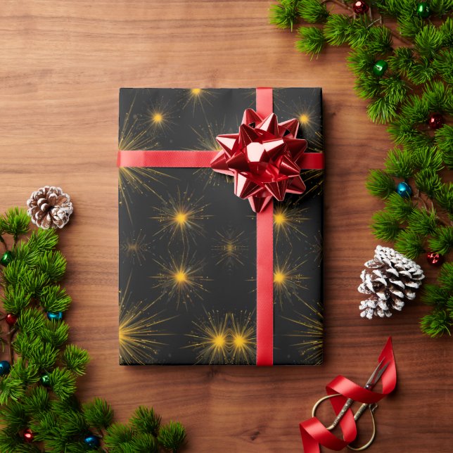 Gult Starburst Presentpapper (Julgåva)