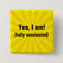 Gult Starburst Vaccination Button Knapp