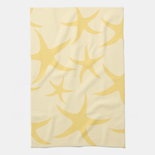 Gult Starfish Mönster. Kökshandduk