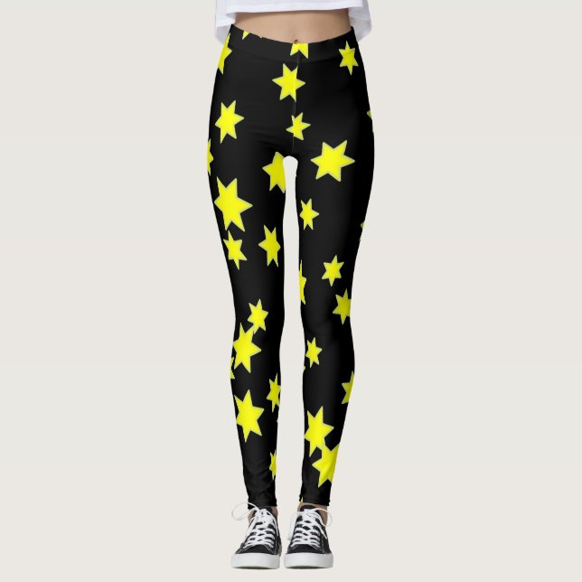 Gult Stars Kvinnors ben Leggings (Framsida)