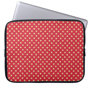Gult Stars på Red Mönster Laptop Fodral