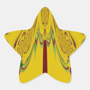 Gult Stjärnformat Klistermärke