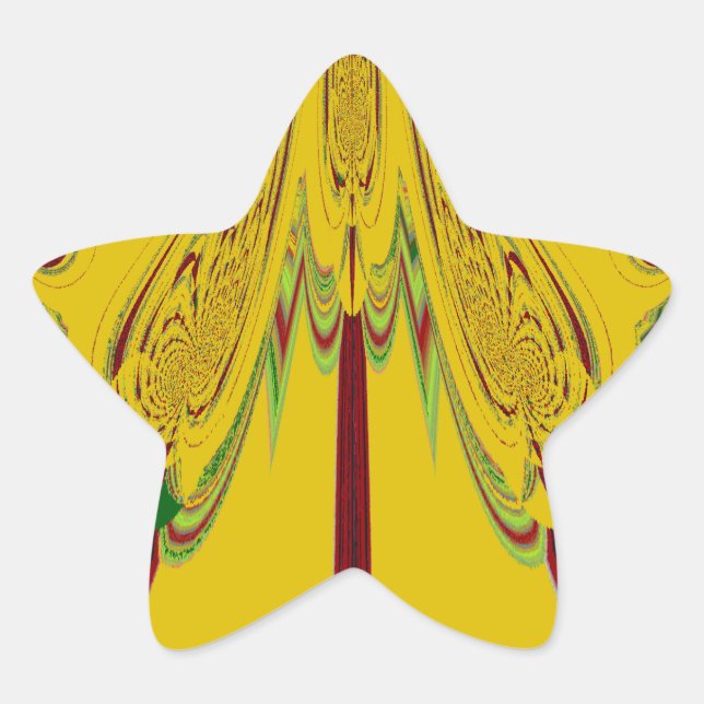 Gult Stjärnformat Klistermärke (Framsida)