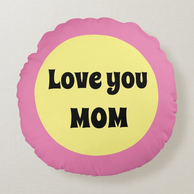 Gult - stor punkt rund kudde (Framsidan)