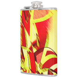 Gult strömmar på rött, förbryllad bild fickplunta