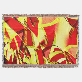 Gult strömmar på rött, förbryllad bild filt