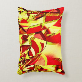 Gult strömmar på rött, förbryllad bild prydnadskudde