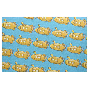 Gult SubMarine Tecknad Fabric Tyg