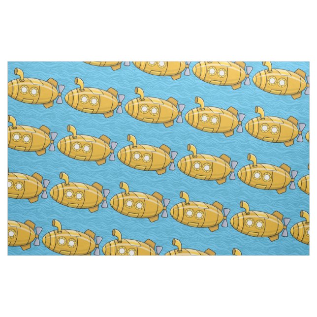 Gult SubMarine Tecknad Fabric Tyg (Fat Quarter)