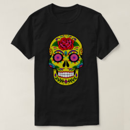 Gult Sugar Skull Dia de los Muertos Tee Shirt