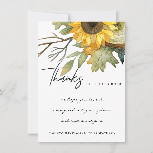 GULT SUNFLOWER BLOMMIGT BUSINESS LOGOTYP TH TACK KORT (Framsida)