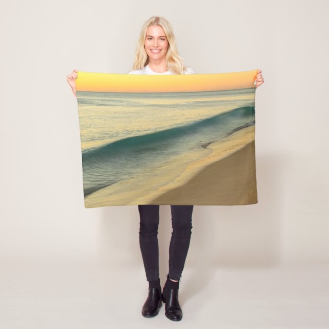 Gult Sunset at Beach Acrylic Artwork | Fleecefilt (På plats)