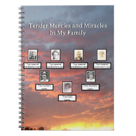 Gult Sunset Family Träd Mercies Miracles Anteckningsbok