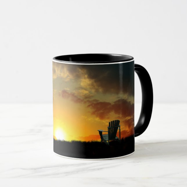 Gult Sunset Grassy Meadow Coffee Mugg (Framsida höger)