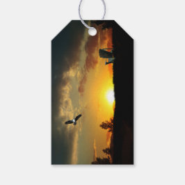 Gult Sunset Grassy Meadow Gift Märkre Presentetikett