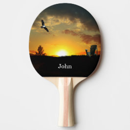 Gult Sunset Grassy Meadow Ping Pong Paddle Pingisracket