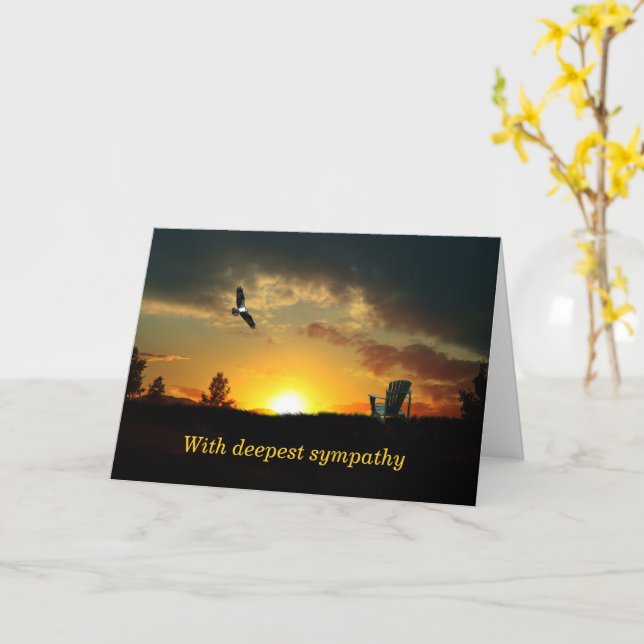 Gult Sunset Grassy Meadow Sympathy Card Kort (Gul blomma)