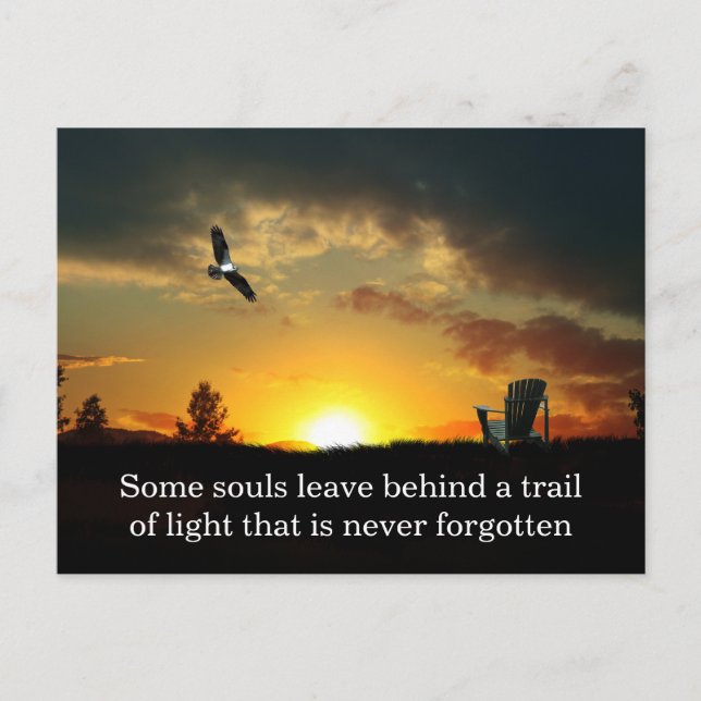 Gult Sunset Grassy Meadow Sympathy Postcard Vykort (Framsida)