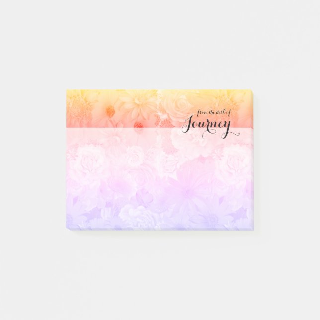 Gult Sunset Pastel Blommigt Flowers Boho Journey Post-it Block (Framsida)