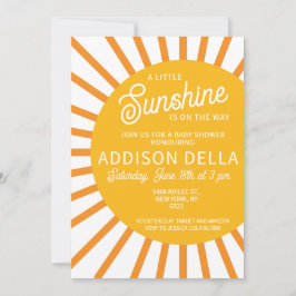 Gult Sunshine Baby Shower Inbjudningar