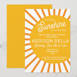 Gult Sunshine Baby Shower Inbjudningar