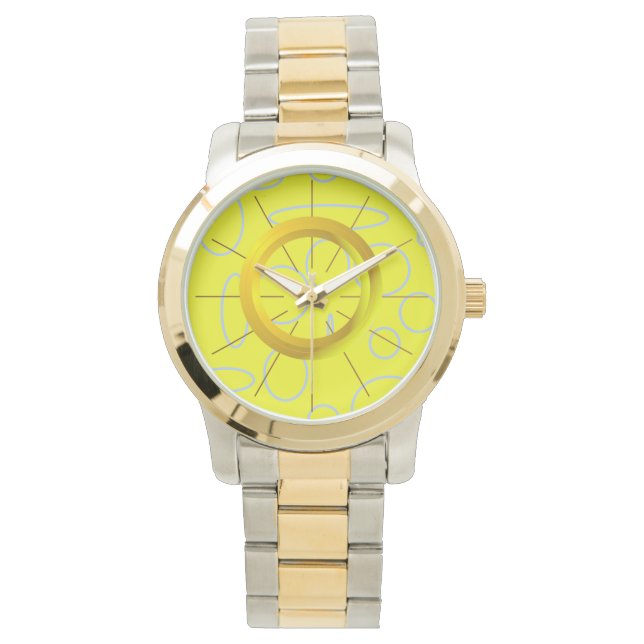 Gult Sunshine Circles Time Watch Armbandsur (Framsida)