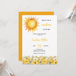 GULT SUNSHINE GIRL BABYSHOWER-INBJUDANDE INBJUDNINGAR