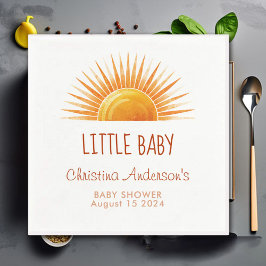 Gult Sunshine Retro Watercolor Baby Shower Pappersservett