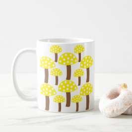 Gult Svampar Mönster Kaffemugg