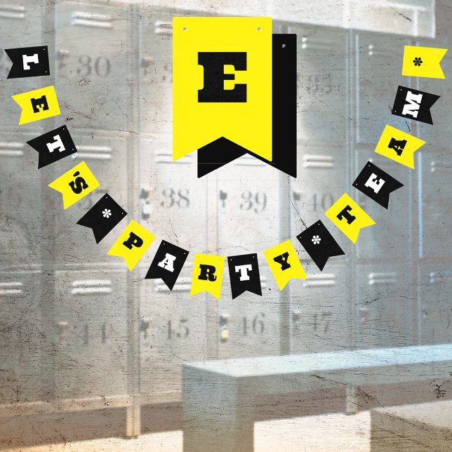 Gult/svart Anpassningsbar Party eller arbetshändel Vimplar (Skapare uppladdad)