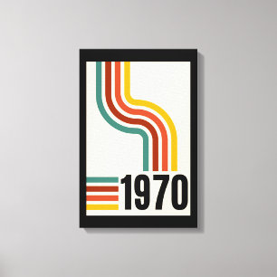 Gult Svart färgstarka ligner Retro 70-tal Poster Canvastryck