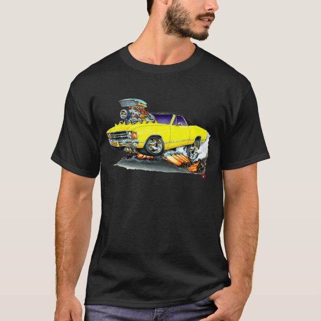 Gult-Svart för El Camino lastbil 1971-72 T-shirt (Framsida)