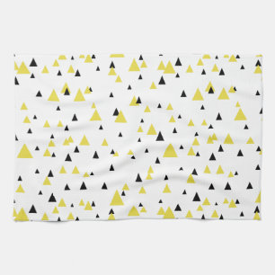 Gult & svart Geometric Mönster Kitchen Towel Kökshandduk