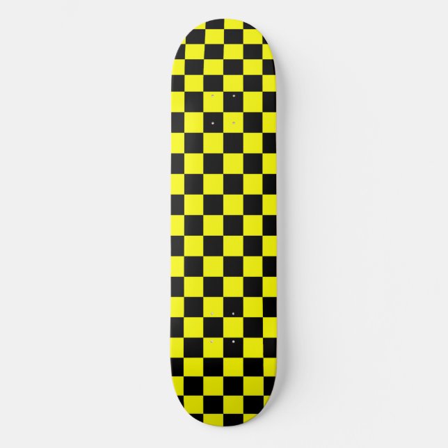 Gult, svart kontroll Mönster Mini Skateboard Bräda 18,5 Cm (Framsida)