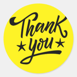 Gult & svart, minimalistisk Tack Runt Klistermärke