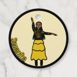 Gult Svart nivåindelad dansare nr 1 Gåvor Etiketter