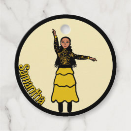 Gult Svart nivåindelad dansare nr 2 Gåvor Etiketter