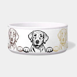 Gult, svart och chokladlampa, keramiskt Hund Bowl